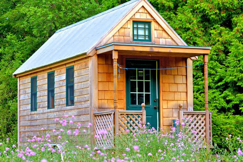 View of tiny house on wheels