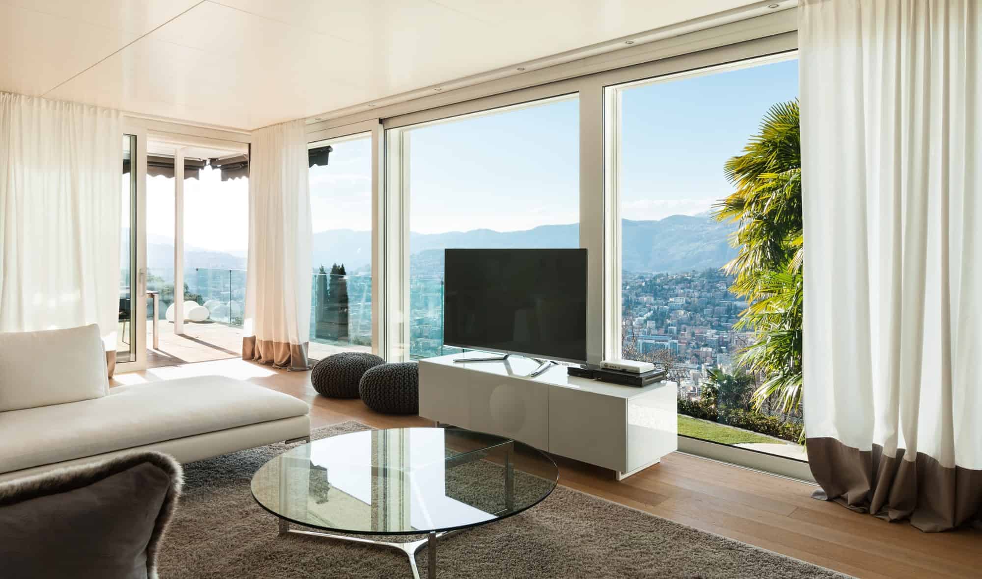 tv in front of window