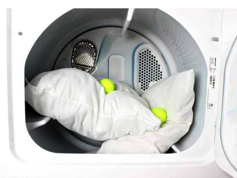can you put pillows in the dryer